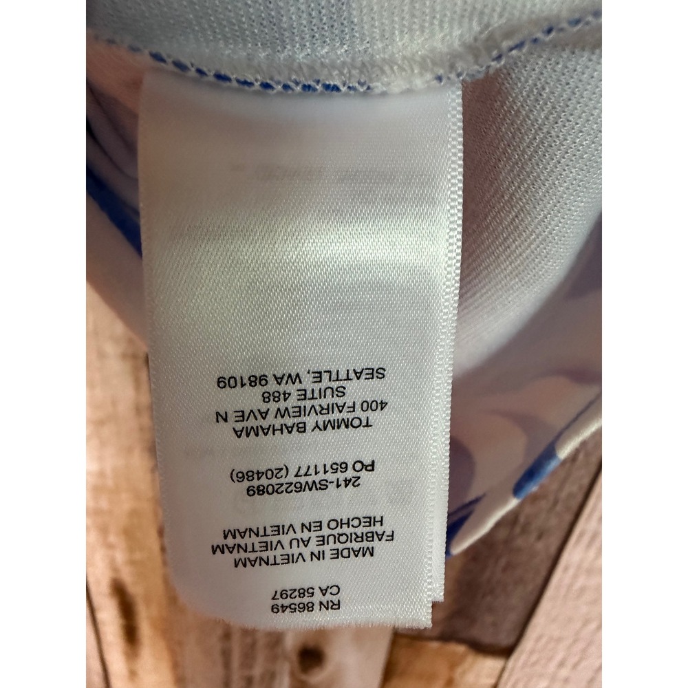 Tommy Bahama Zebra Print Dress Blue White Resort Vacation Coastal Summer Medium - Picture 8 of 9